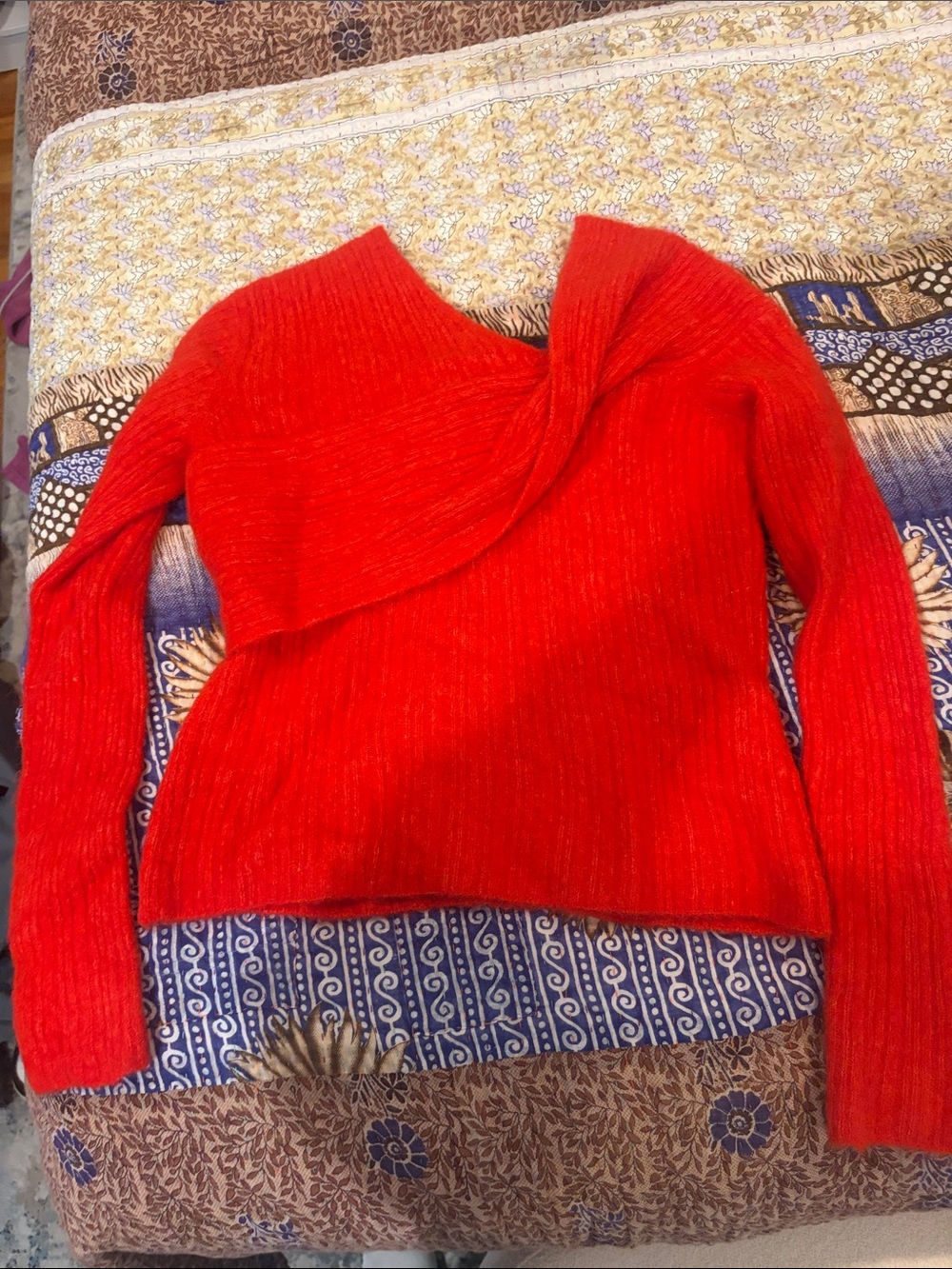 Rails Bright Red Off-the-Shoulder Knit Sweater